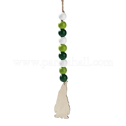 Décoration pendentif gnome en bois pour la saint-patrick&nbsp;HJEW-G023-01A