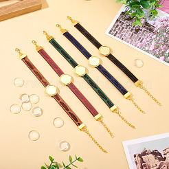 5 pz kit fai da te per realizzare braccialetti in cordino di pelle PU&nbsp;DIY-TA0012-05G