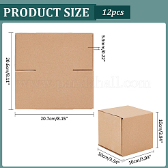 Quadratische Geschenkboxen zur Aufbewahrung von Halsketten und Ohrringen aus Kraftpapier&nbsp;CON-WH0095-91