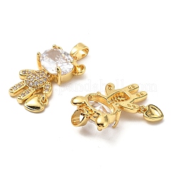Pendentifs avec zircon cubiques à micro-pavés en laiton&nbsp;KK-G533-14G-01