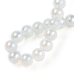 Chapelets de perles en verre transparent électrolytique&nbsp;GLAA-T032-T8mm-AB14