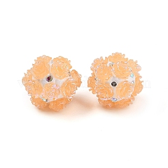 Perline di strass in argilla polimerica con rose acriliche luminose in rilievo&nbsp;CLAY-H003-06C