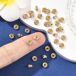 Perles d'espacement en laiton Shegrace micro-pavé de zircone cubique transparente&nbsp;XGRQ1U281-308G