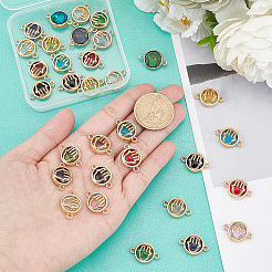32 Stück 7 Farben Glasverbinder Charms&nbsp;GLAA-AR0001-29