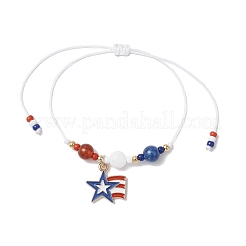 Bracelets tressés en perles rondes de cornaline naturelle&nbsp;BJEW-MZ00178-01