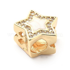 Placcatura a cremagliera in ottone con perle europee di zirconi cubici e smalto&nbsp;KK-Q017-08C-G