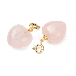 Pendentifs en forme de cœur en quartz rose naturel&nbsp;G-B188-06G-09