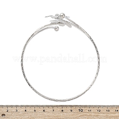 Bracelets manchettes en alliage de fleurs pour filles et femmes&nbsp;LS-AJEW-A063-01E-P