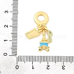 Messing mikro pflastern klare kubik zirkonia europäische baumeln charme&nbsp;KK-F904-03C-G