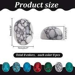 56 Stück 7 Stile natürlicher Howlith & synthetischer Türkis & synthetischer Malachit Cabochons&nbsp;G-AR0006-07