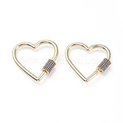 Messing Micro Pave Zirkonia Schraube Karabiner Schloss Charms&nbsp;ZIRC-G156-12G