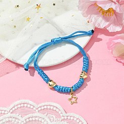 Messing-Charm-Armbänder mit Herzen und Sternen&nbsp;BJEW-JB10583