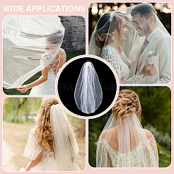 Velos de novia largos de encaje de organza&nbsp;AJEW-WH0596-963B