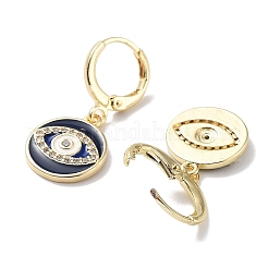 Böse Augen Ohrringe aus echtem 18 Karat vergoldetem Messing mit Klapphebel&nbsp;EJEW-L269-011G-02