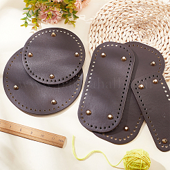 5 stücke 5 stil rechteck & flach rund & oval pu leder stricken häkeln taschen nagel boden shaper pad&nbsp;DIY-PH0013-87A