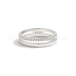 Schlichte Fingerringe aus Sterlingsilber mit Mikropflaster und klarem Zirkonia im Stil 925&nbsp;WG5B003-02