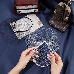 2 Stück 2 Farben Braut Perlen Mesh Schleier Stoff Haarbänder&nbsp;MRMJ-GF0001-50B