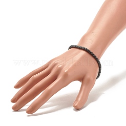 Bracciale elasticizzato in ematite sintetica con perline a disco&nbsp;BJEW-JB07560