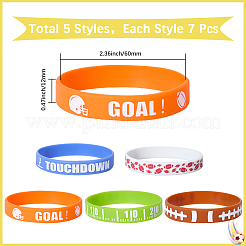 35 Stück 5 Farben Silikonschnur Armband Armband&nbsp;BJEW-GF0001-31C