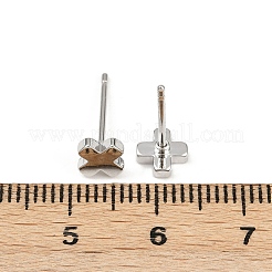 Messing-Kreuz-Ohrstecker für Damen&nbsp;EJEW-G441-06C-P