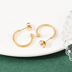 Pendientes de acero inoxidable 304 en forma de C&nbsp;EJEW-Z154-01G-02