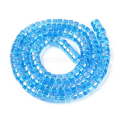 Ab couleur plaqué perles de verre transparent brins&nbsp;GLAA-T026-3x6mm-T07