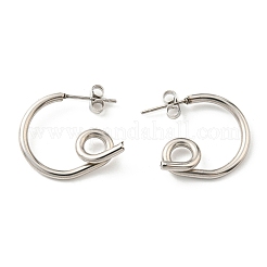 Anlaufgeschützte Ohrstecker aus 304er Edelstahl mit Drehknoten für Damen&nbsp;EJEW-F319-09P