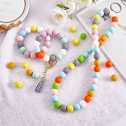 100 stücke silikonperlen 15mm waben silikonperle bunte lose abstandshalter silikonperlen kit für diy armband halskette schlüsselbund herstellung handwerk&nbsp;JX306A