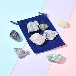 8 Stück natürliche Lapislazuli & Rubin in Zoisit & Rosenquarz & Quarzkristall & Amethyst & Fluorit & Citrin & grüner Fluorit Trommelstein-Sets&nbsp;DIY-FS0007-10A