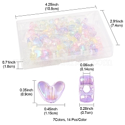 98 Stück 7 Farben UV-beschichtete transparente Acrylperlen&nbsp;MACR-FS0002-17