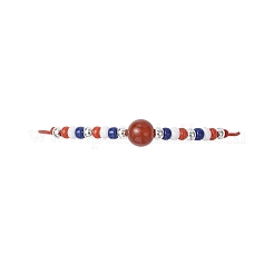 Pulseras trenzadas con cuentas de vidrio del Día de la Independencia&nbsp;BJEW-MZ00179-03