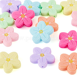 14 Stück 7 Farben Blumen-Blumenperlen aus lebensmittelechtem&nbsp;SIL-TA0003-10