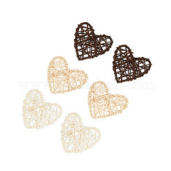 Boules de rotin coeur&nbsp;AJEW-CJ0001-12