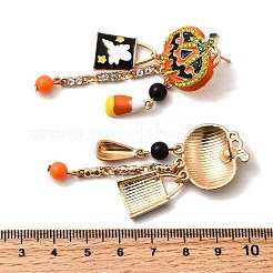 Legierung Rhinestone baumeln Ohrstecker&nbsp;LS-EJEW-P319-03G