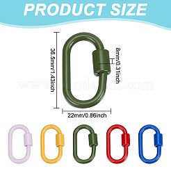 5 Stück 5 Farben Backfarbe Legierung Schraubverschluss Karabiner&nbsp;FIND-FI0001-12