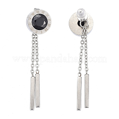 Orecchini a nappa con catena in acciaio inossidabile 304&nbsp;EJEW-I248-38-B