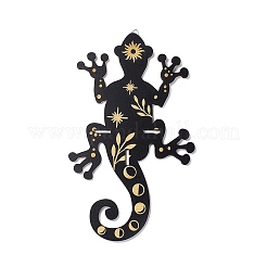 Ripiano espositore in cristallo nero sospeso in legno&nbsp;ODIS-G015-01B