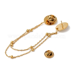 Spilla a catena pendente in acciaio inossidabile 304 con turchese sintetico tinto a pavé&nbsp;JEWB-S021-04G-05