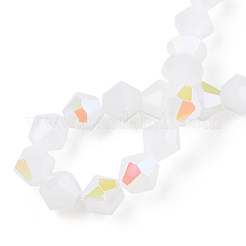 Chapelets de perles en verre électroplaqué d'imitation jade&nbsp;EGLA-A039-J6mm-L06