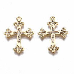 Pendentifs en laiton zircon cubique transparent&nbsp;KK-T063-82G-NF
