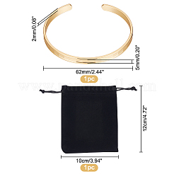 2 Stück geriffelte offene Armreif-Set aus Messing für Damen&nbsp;BJEW-UN0001-31