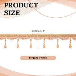 Garniture de frange de perles en plastique de rideau&nbsp;OCOR-ME0001-23B