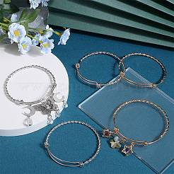 9 Stück 3 Farben Edelstahl Twist Armreifen für Frauen&nbsp;FIND-SC0010-03