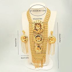 Conjuntos de pendientes y collares colgantes de aleación con borlas florales para mujer.&nbsp;YY6705-2