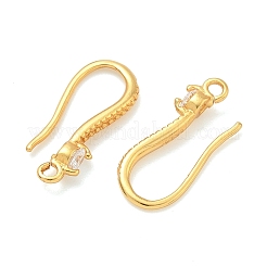 Ganci per orecchini in ottone con zirconi cubici trasparenti&nbsp;KK-H532-23G