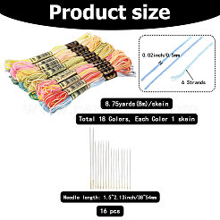 18 Strang 6-lagiges Polyester-Stickgarn&nbsp;DIY-CY0002-44