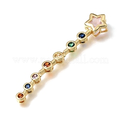 Gros pendentifs en laiton micro pavé de zircone cubique colorée&nbsp;KK-E802-04G