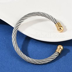 Bracciali a polsino in acciaio inossidabile 304&nbsp;BJEW-M136-01A-PG