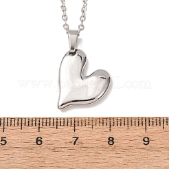 Colliers à pendentif cœur en acier inoxydable 304 avec chaîne câble pour hommes et femmes&nbsp;NJEW-K308-02C-P