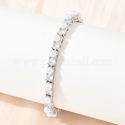 Bracelets de tennis en laiton pavé de zircones cubiques transparentes pour femmes&nbsp;KK-CBA68DA-08P
